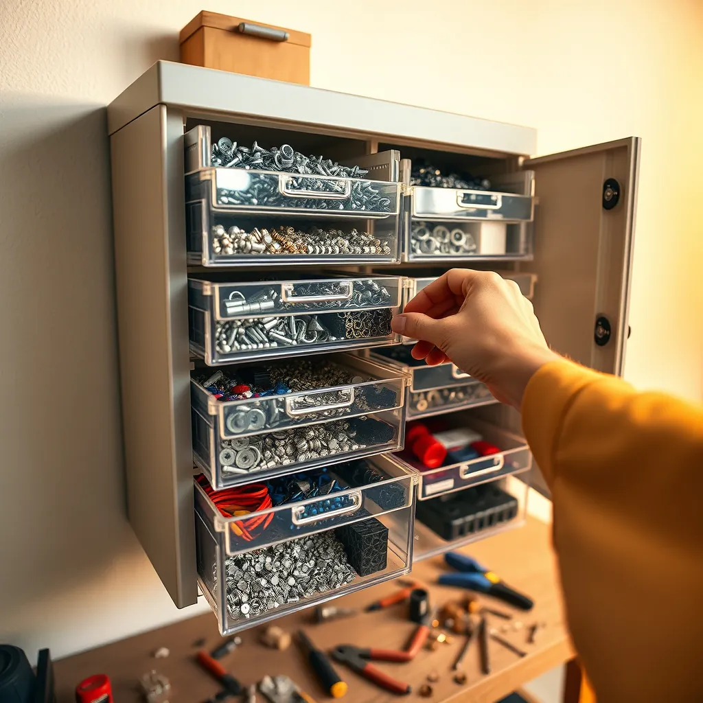 parts organizer in action