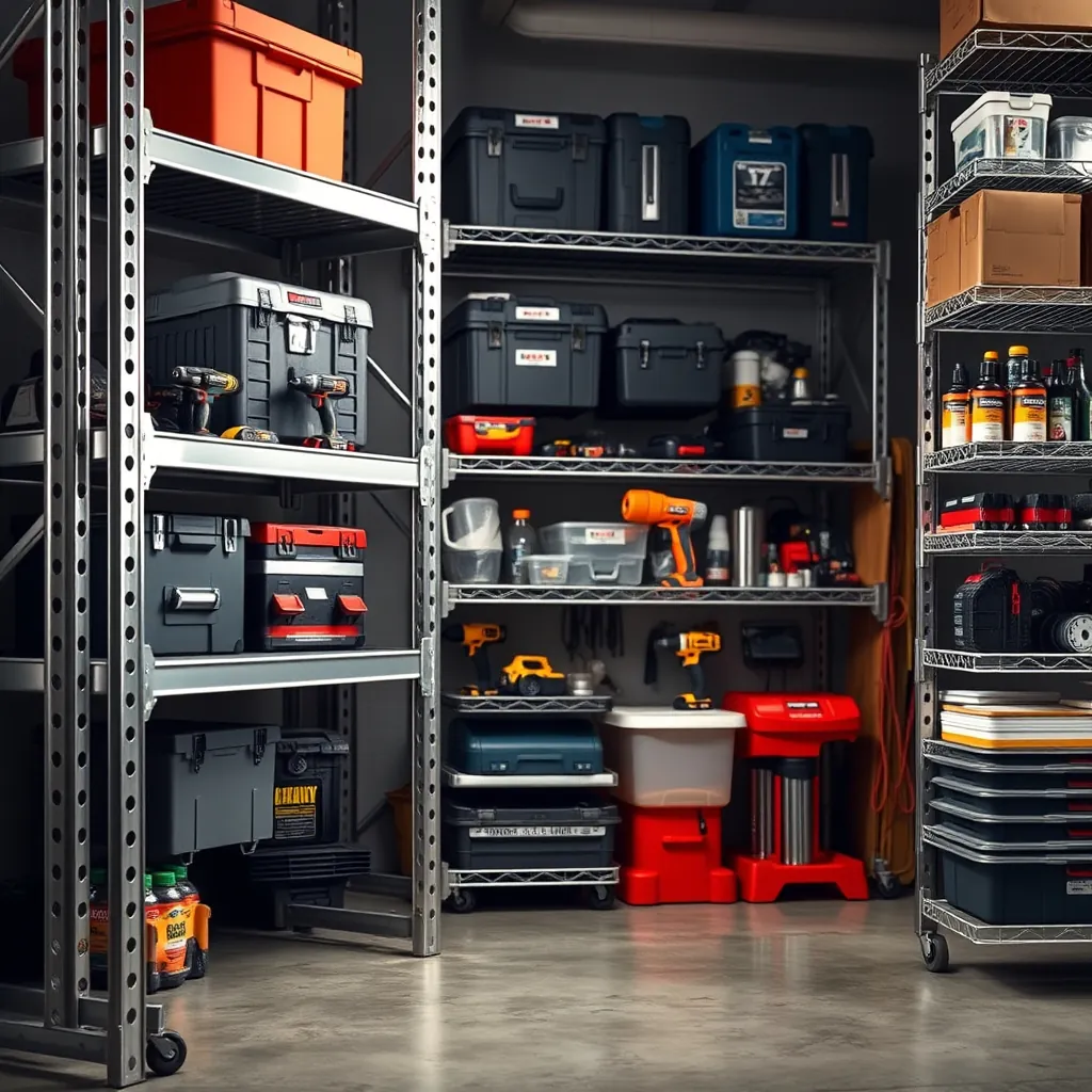 garage shelving in action