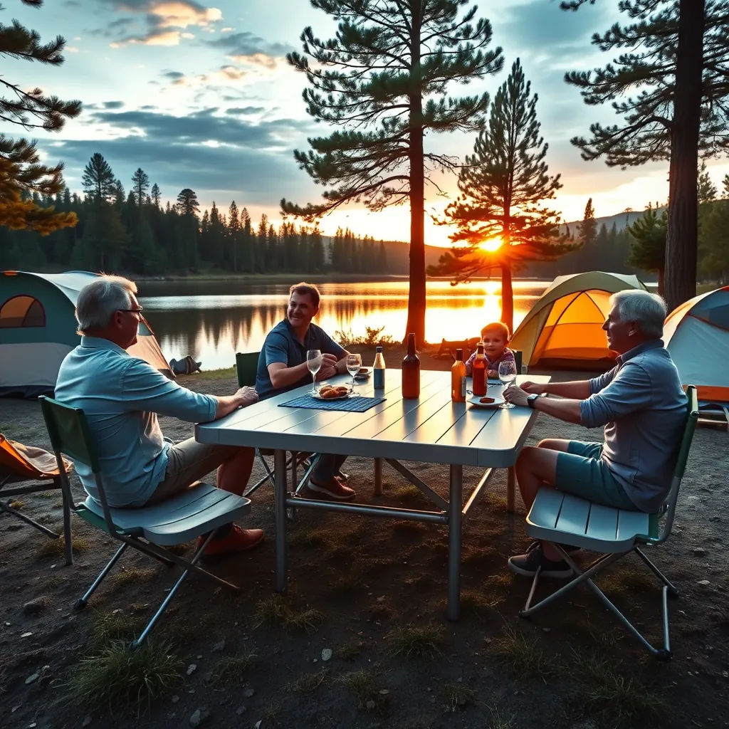 camping table product view
