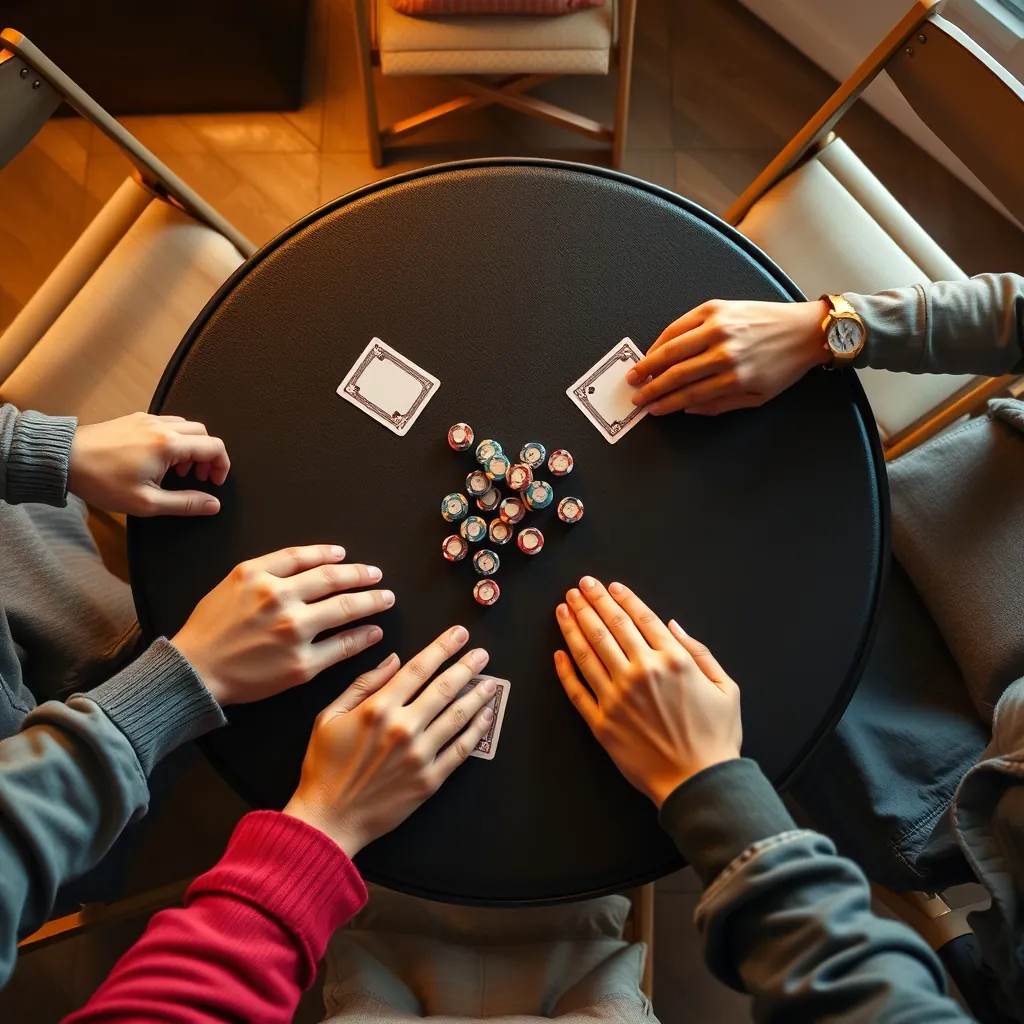 card table in action