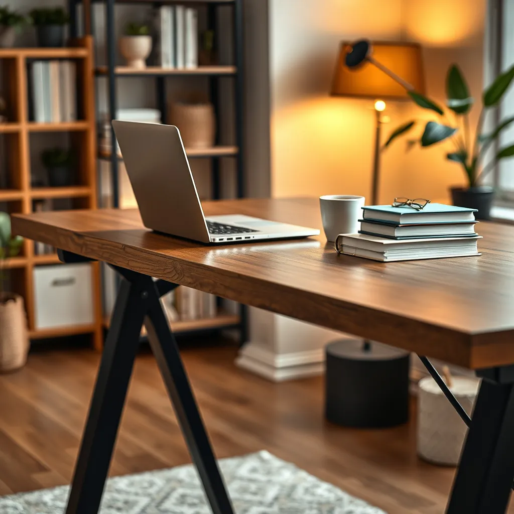 computer desk in action
