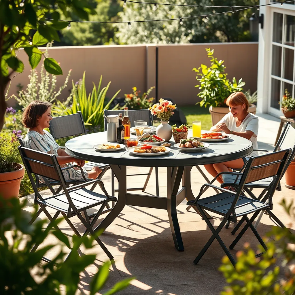 folding table in action