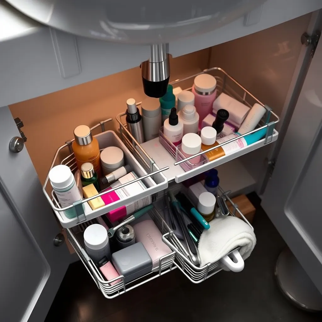 bath organizer in action