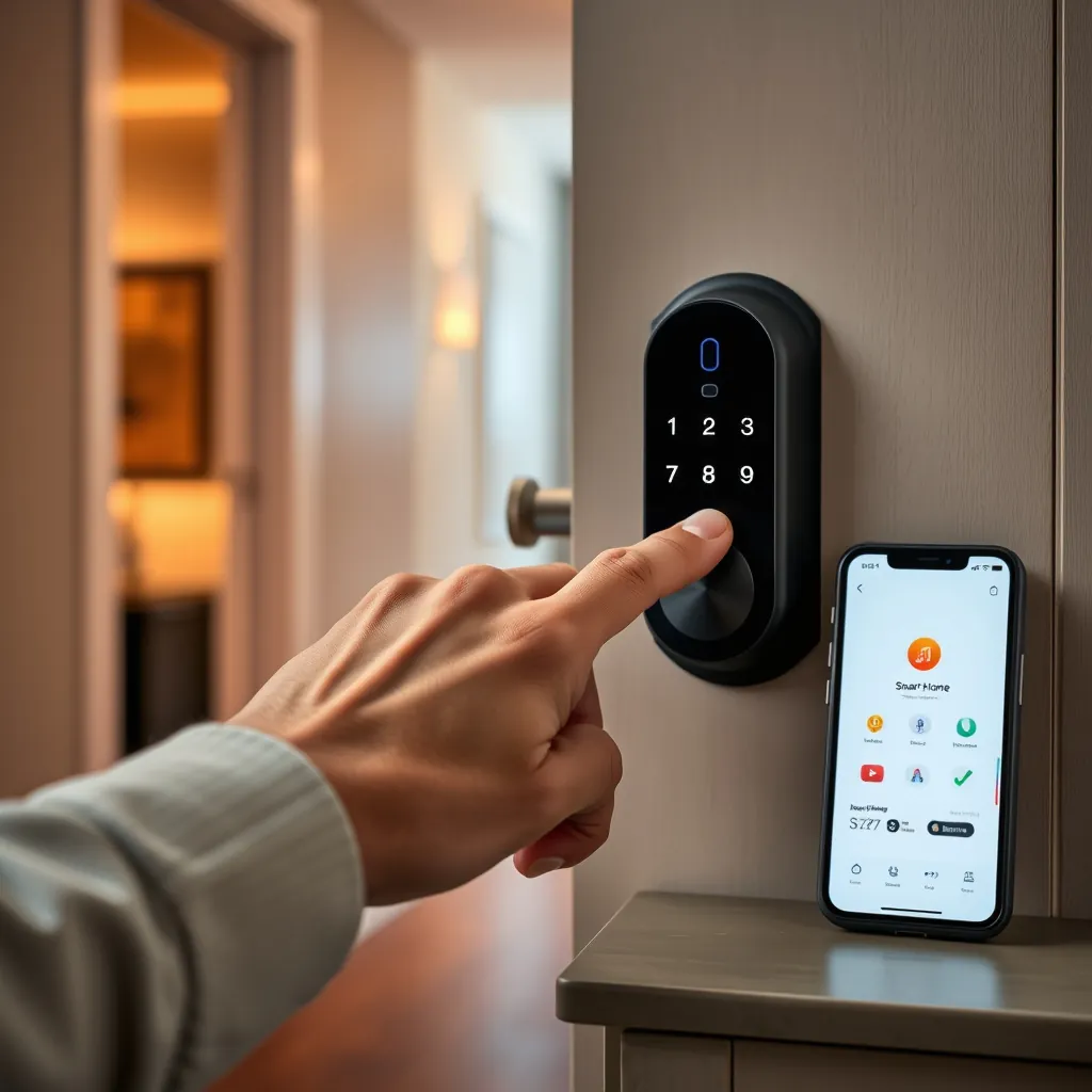 smart deadbolt in action